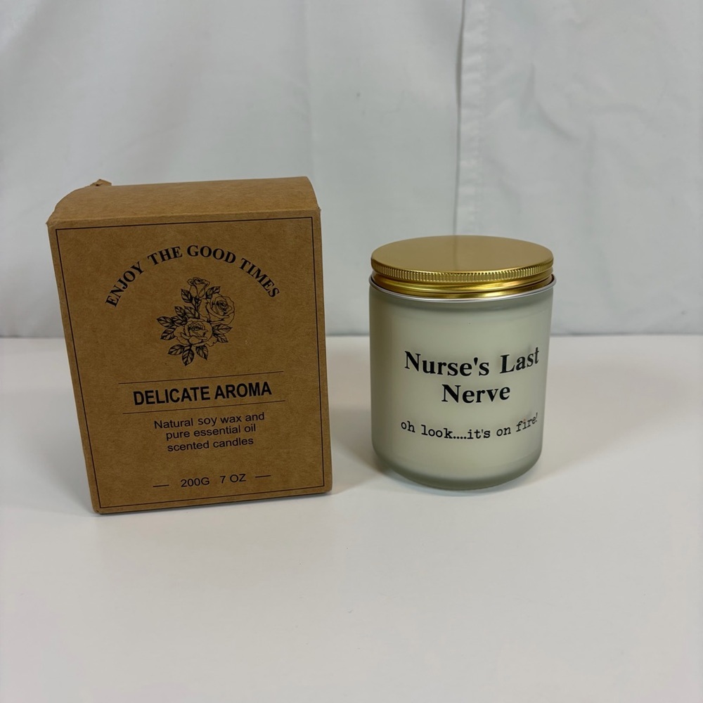 Funny Nurse Lavender Candle “Nurse’s Last Nerve” Soy Wax Gift 7oz